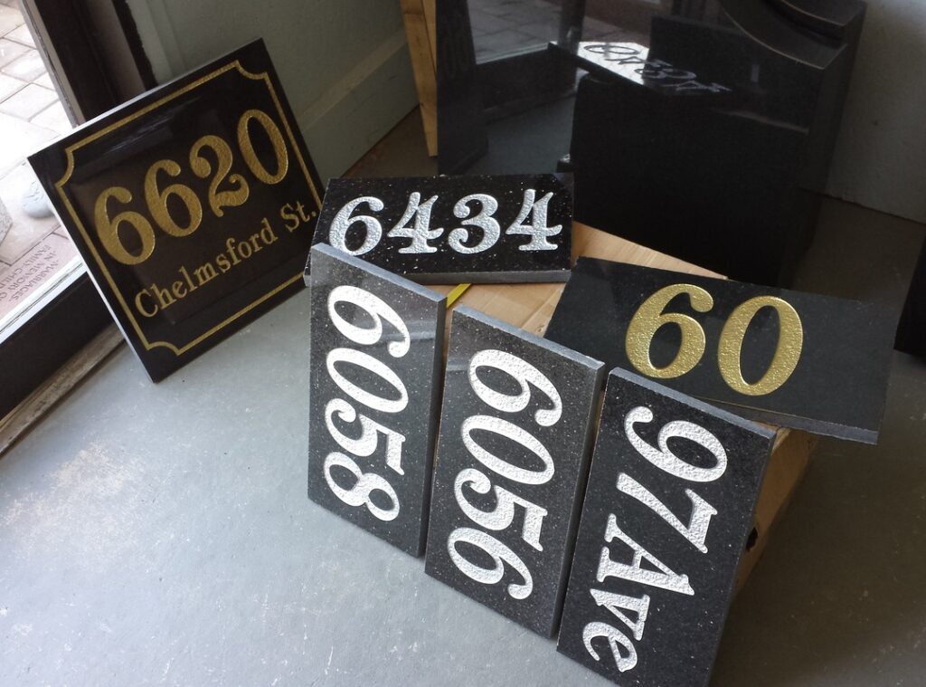 Engraved House Numbers - Stonemarks